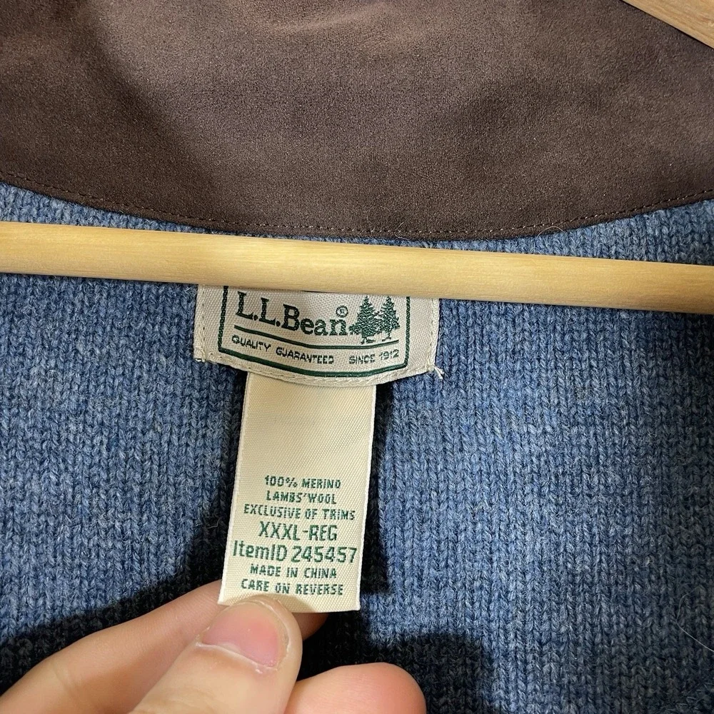 LL Bean Waterfowl Sweater Vest Mens XXXL 3XL Merino Lambswool 245457